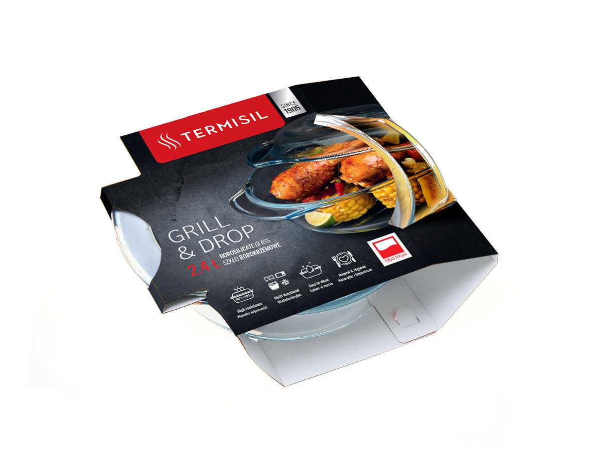 Naczynie żaroodporne 2,4l z pokrywą - Termisil Grill&Drop