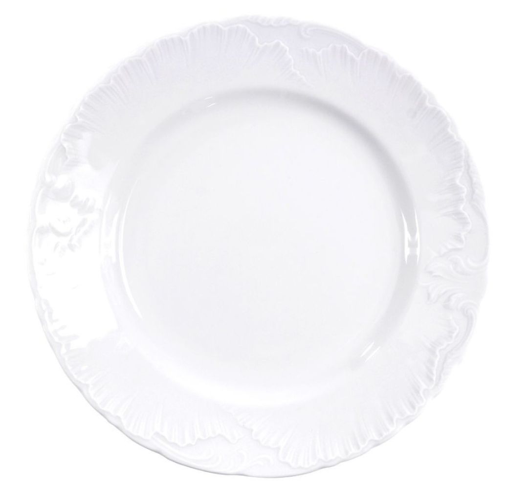 Talerz płytki 25 cm Ćmielów - Rococo Białe