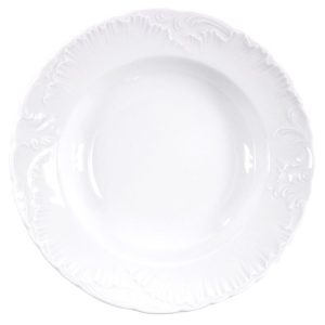 Talerz głęboki 22,5 cm Ćmielów - Rococo Białe