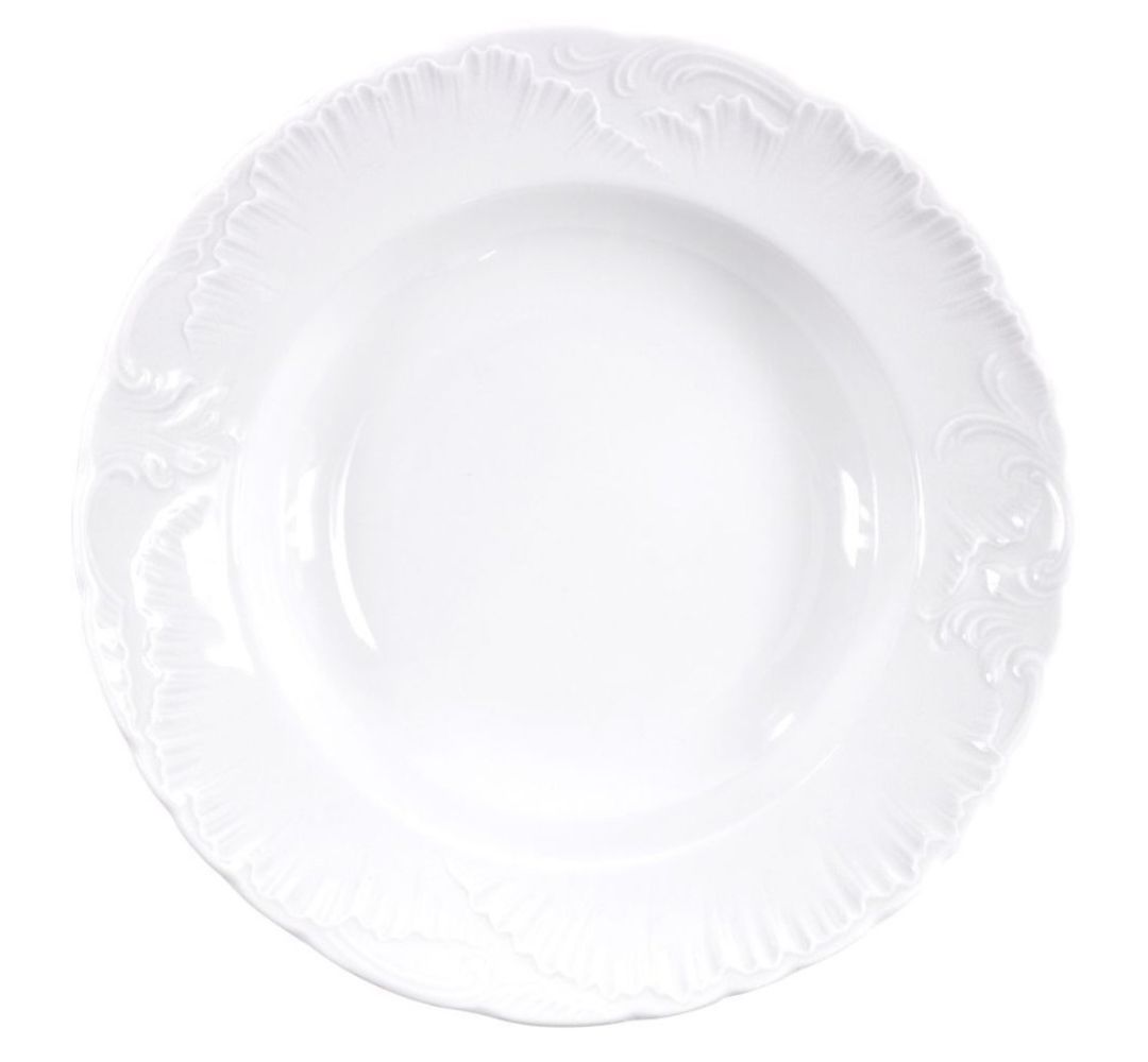 Talerz głęboki 22,5 cm Ćmielów - Rococo Białe