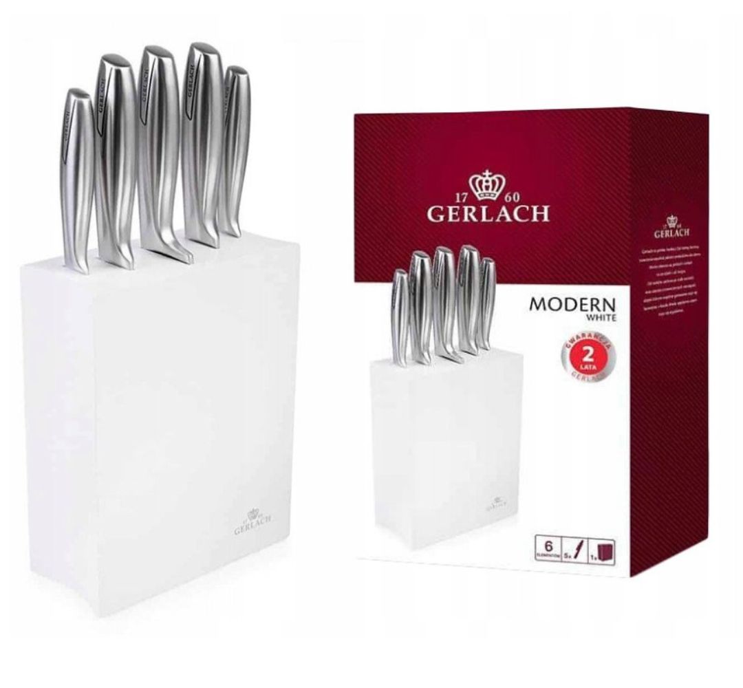Komplet noży w bloku 5 sztuk Gerlach - Modern White