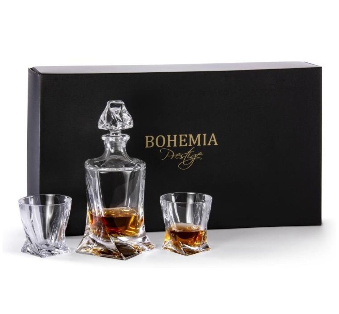 Komplet do whisky karafka i 6 szklanek Bohemia - Quadro
