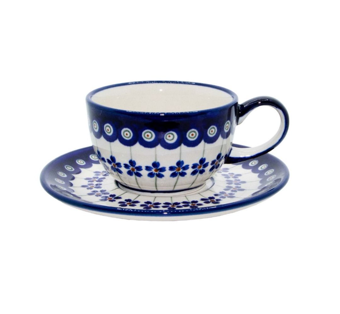 Filiżanka ze spodkiem 210 ml/16 cm dek.166a - Bolesławiec