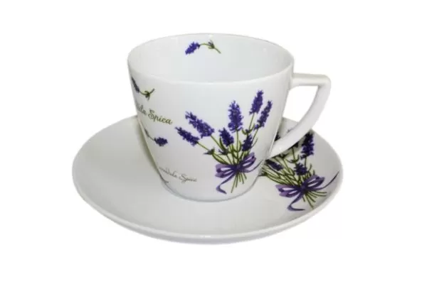 Filiżanka ze spodkiem BEATA DOROTA lawenda 350ml /17,5 cm