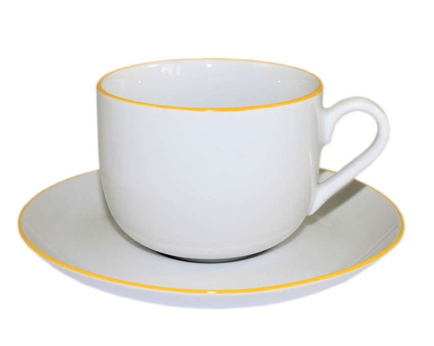 NORA Filiżanka ze spodkiem 450 ml/18 cm Żółta Linia