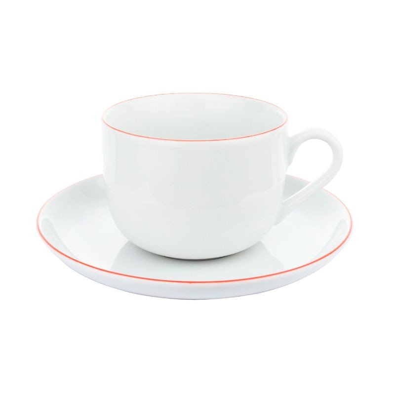 Filiżanka ze spodkiem 450 ml / 18 cm Karolina - Nora czerwona linia