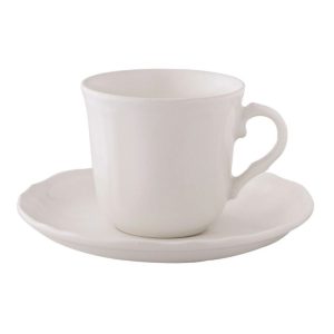 Filiżanka ze spodkiem Castel 220ml/15 cm Bogucice - Gino Cream 1229 ecru