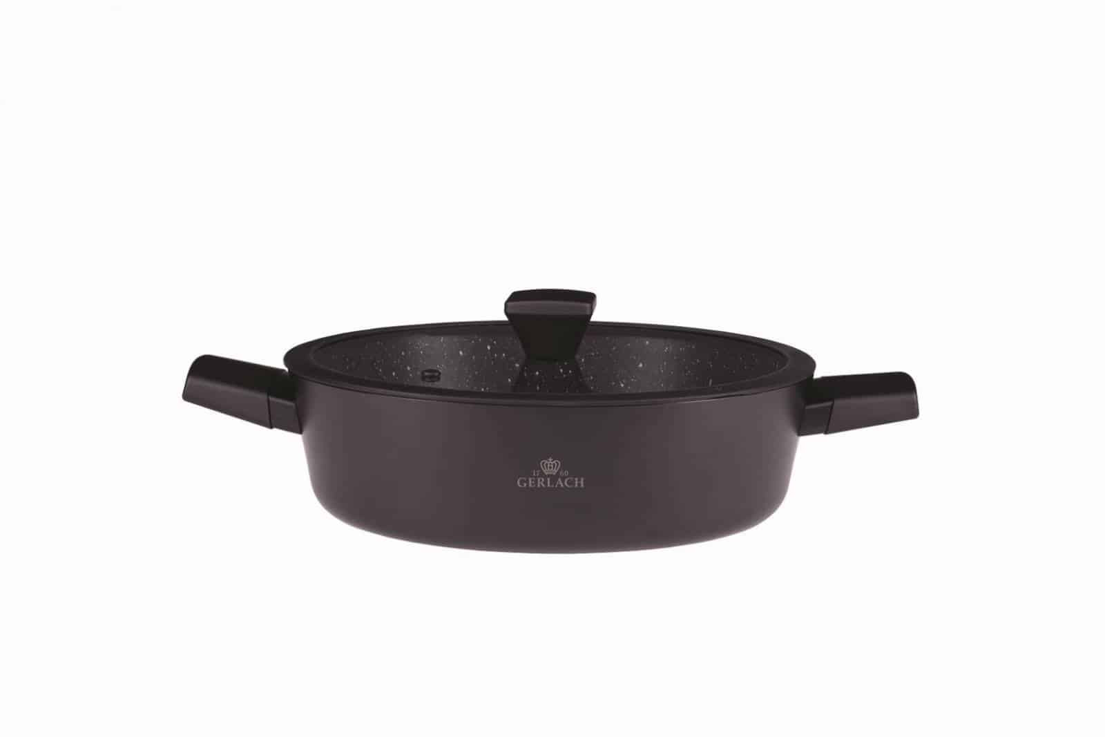 GRANITEX Garnek aluminiowy 28cm z pokrywką