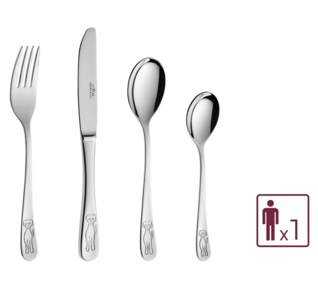 Komplet sztućców dziecięcych 4 szt Gerlach - Bon Ton Pieski