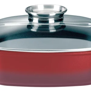 CRISPY INDUCTION RED Brytfanna z pokrywą szklaną 28cm