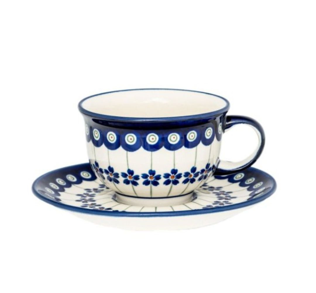Filiżanka ze spodkiem 200ml/16cm dek.166a - Bolesławiec