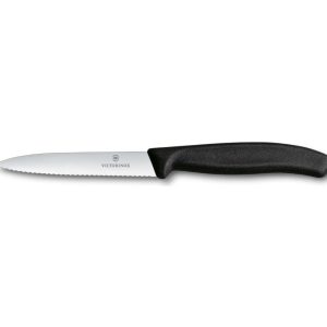 Nóż ząbkowany czarny 10cm Victorinox - Swiss Classic