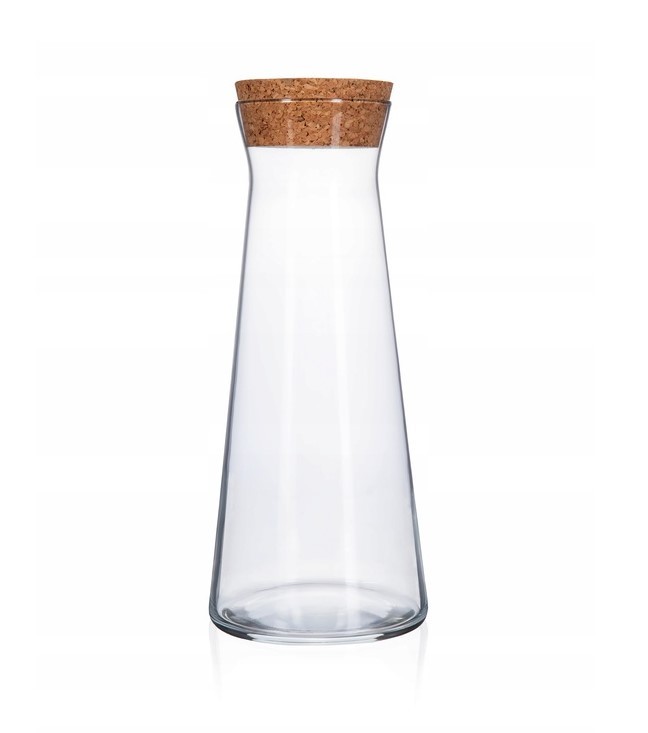 Kafarka do wody z korkiem 1l - Trend Glass Emma