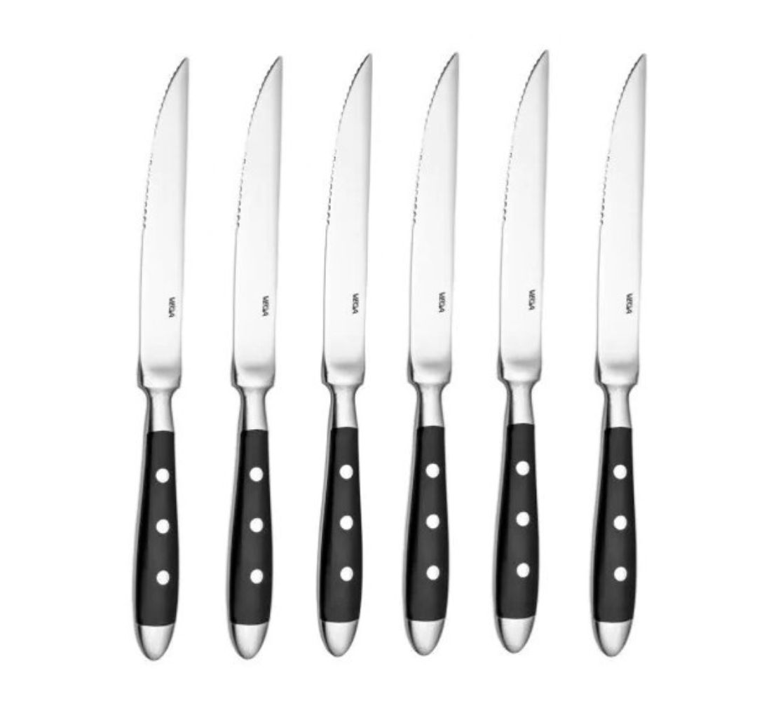 Noże stekowe komplet 6 szt z czarną rączką - Country / Will