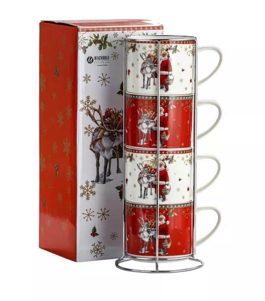 Komplet 4 kubków w stojaku 330 ml