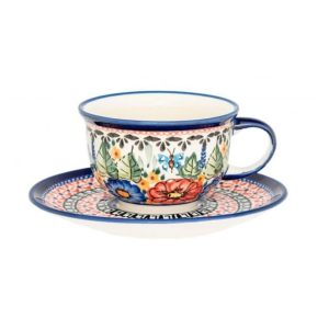 Filiżanka ze spodkiem 210ml/16cm dek. 149art- Bolesławiec