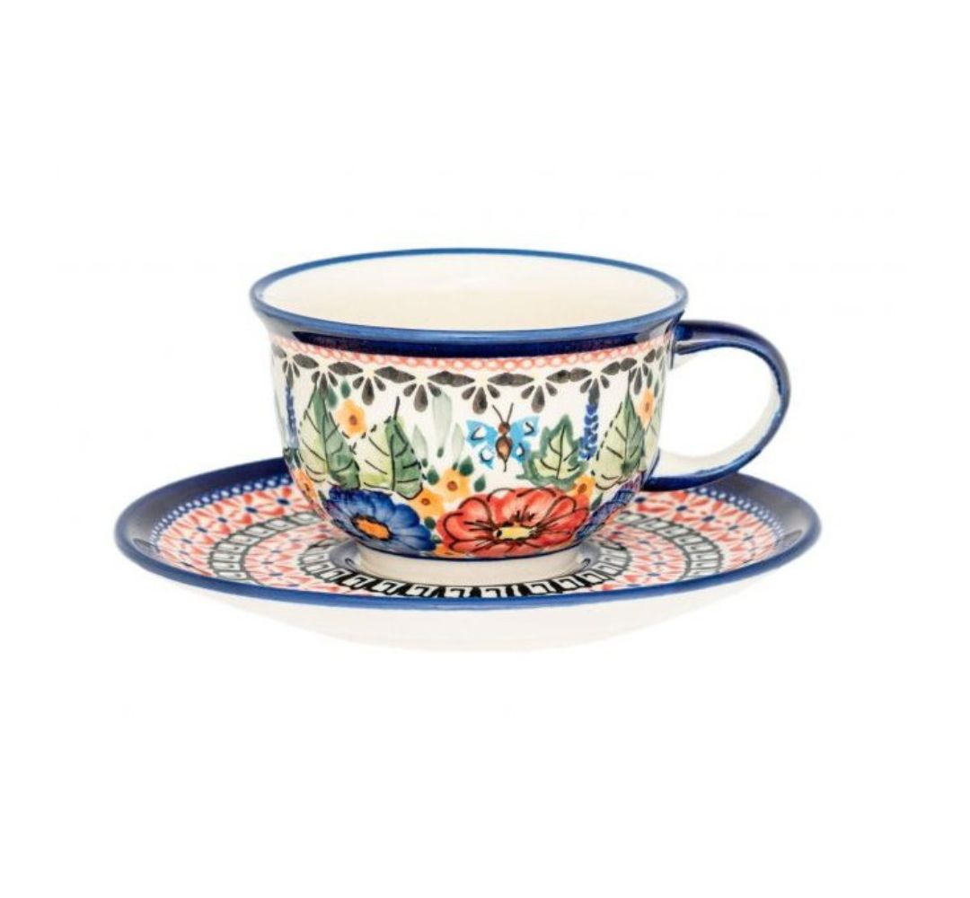 Filiżanka ze spodkiem 210ml/16cm dek. 149art- Bolesławiec