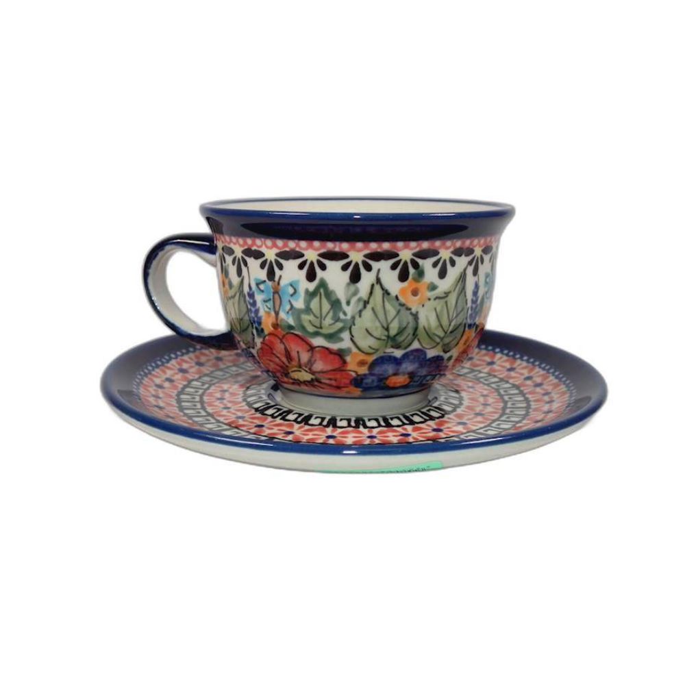 Filiżanka ze spodkiem 220ml dek. 149art - Bolesławiec