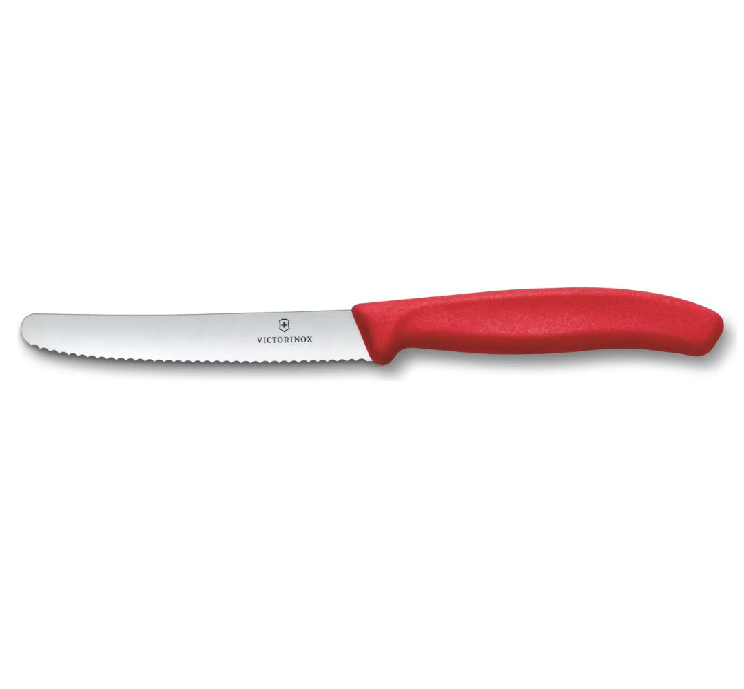 Nóż ząbkowany czerwony 11 cm Victorinox - Swiss Classic