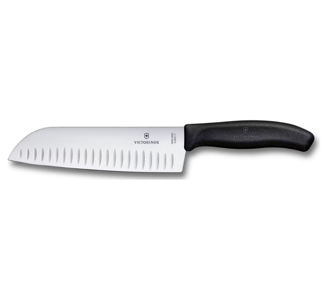 Nóż uniwersalny sanoku ryflowany czarny 17 cm Victorinox - Swiss Classic