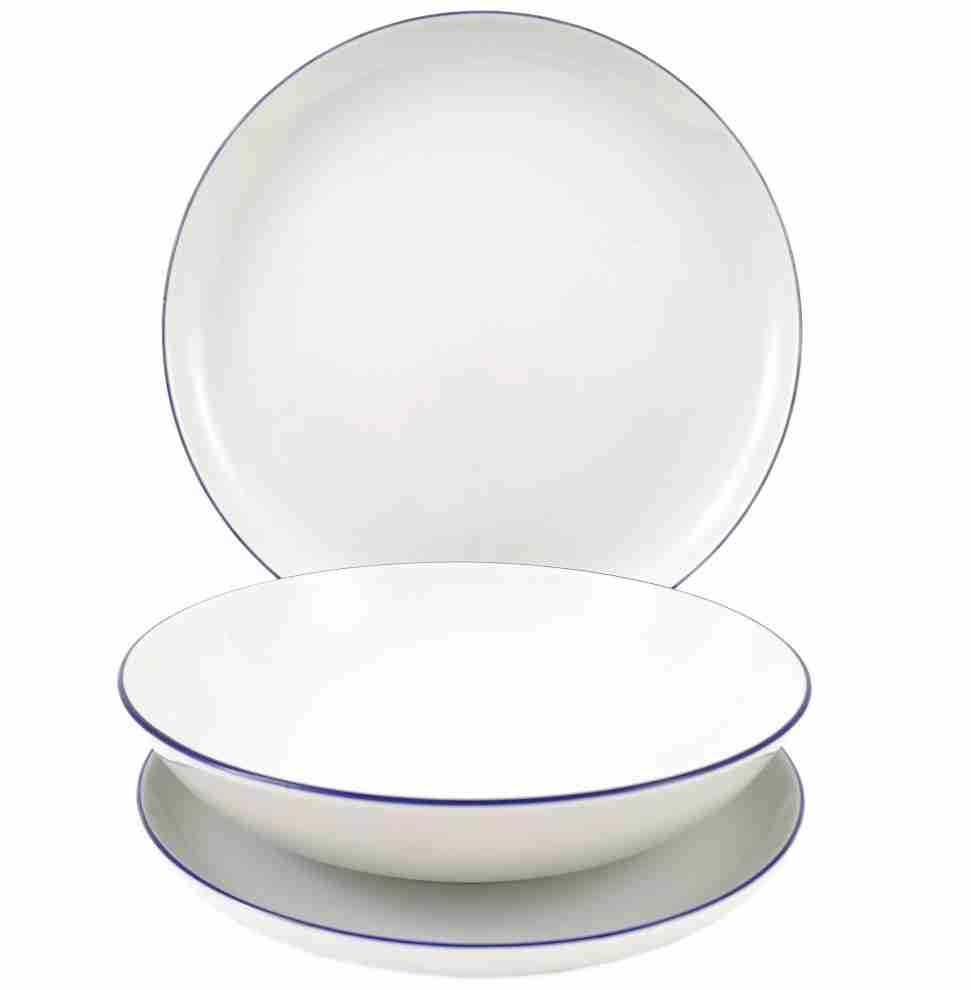 Komplet talerzy na 6 osób (18 el.) Bogucice - Base Blue 1235