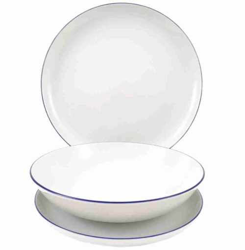 Komplet talerzy na 6 osób (18 el.) Bogucice - Base Blue 1235
