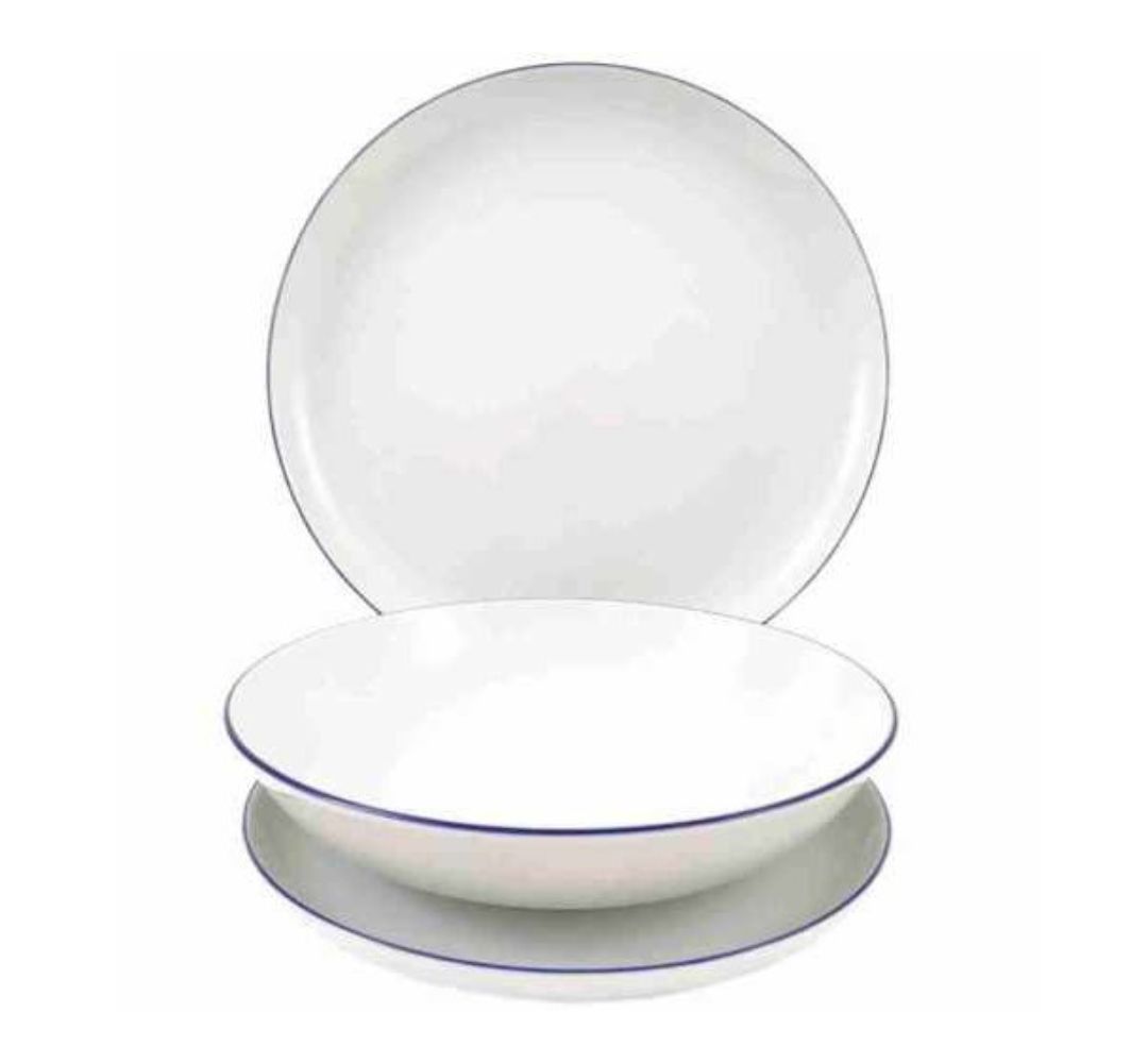 Komplet talerzy na 6 osób (18 el.) Bogucice - Base Blue 1235