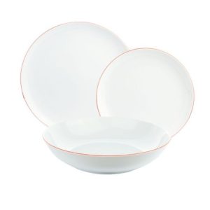 Komplet talerzy na 6 osób (18 el.) Bogucice - Base Red 1243