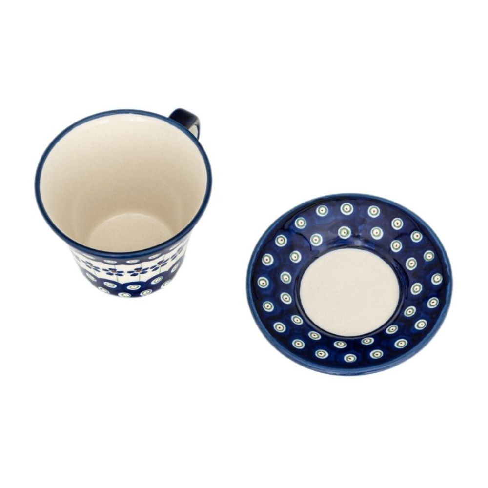 Filiżanka ze spodkiem tulipan 200 ml dek. 166a - Bolesławiec - obrazek 3