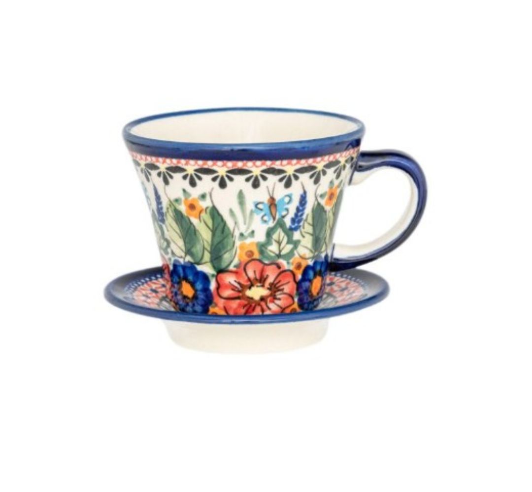 Filiżanka ze spodkiem 200ml/11cm dek. 149art -  Bolesławiec