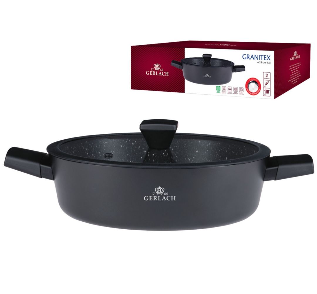 Garnek aluminiowy 28cm 4,4l Gerlach - Granitex