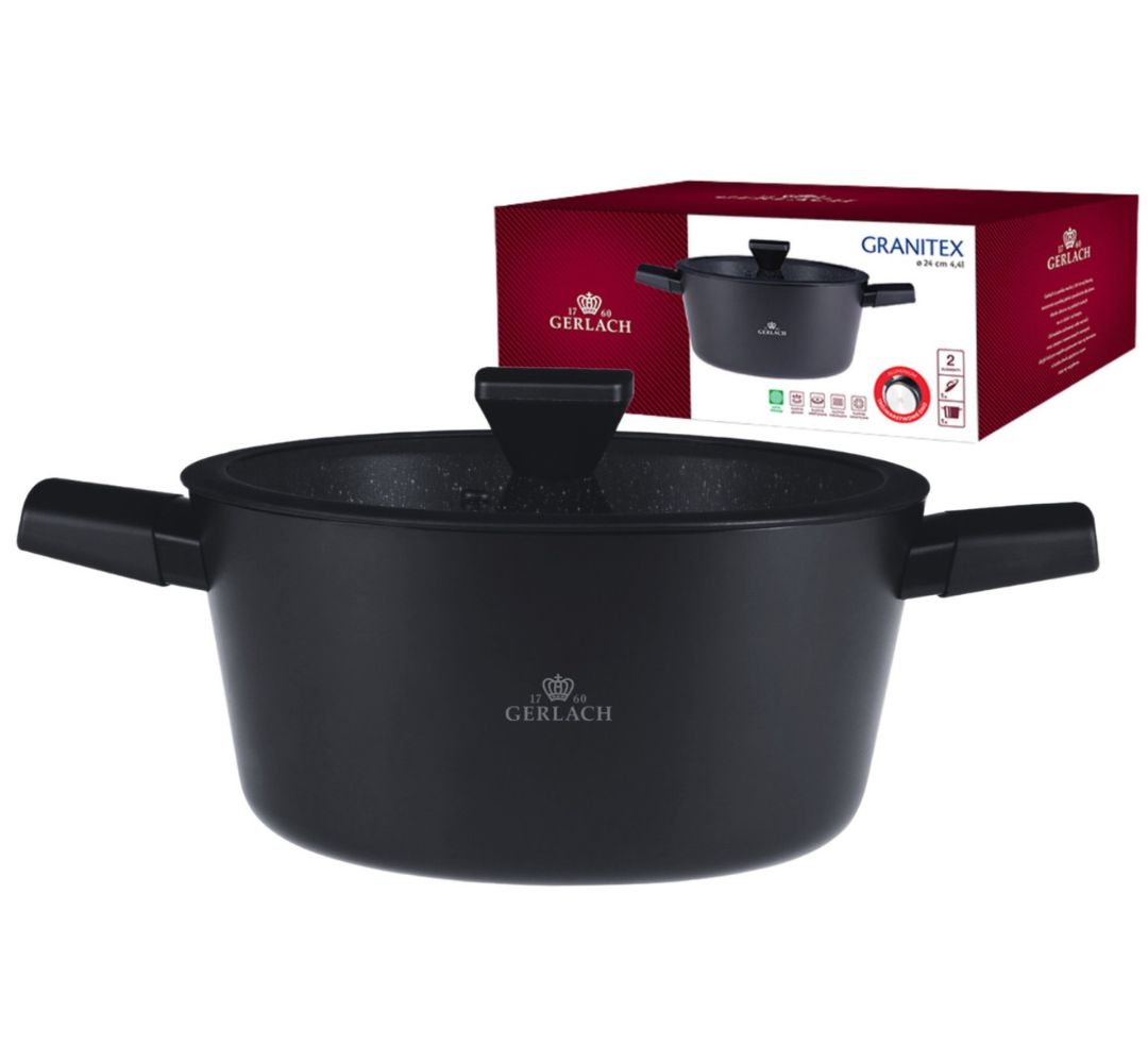 Garnek aluminiowy 24cm 4,4l Gerlach - Granitex