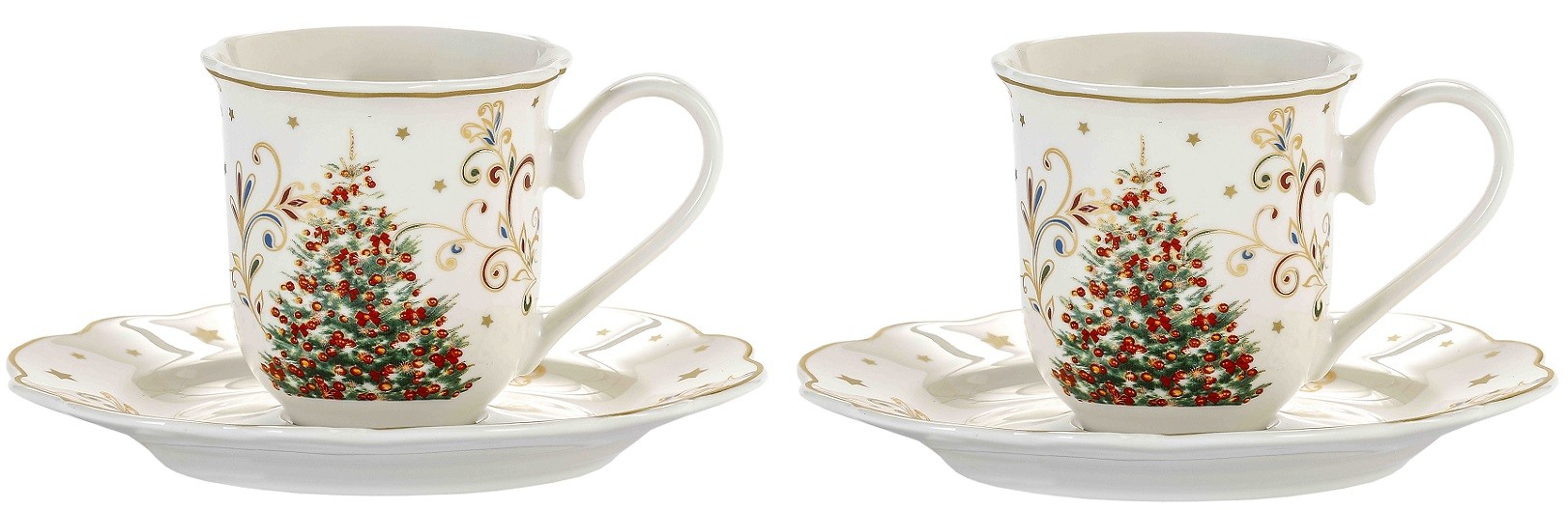 Komplet 2 filiżanek do espresso z Choinką|555-7129