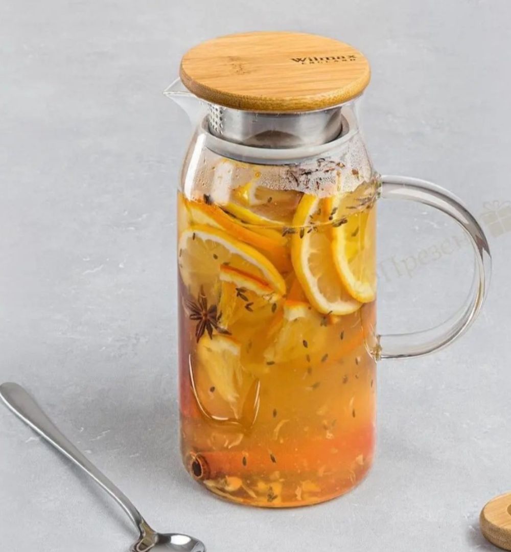 Dzbanek żaroodporny z metalową pokrywką 1l Wilmax - Thermo Glass