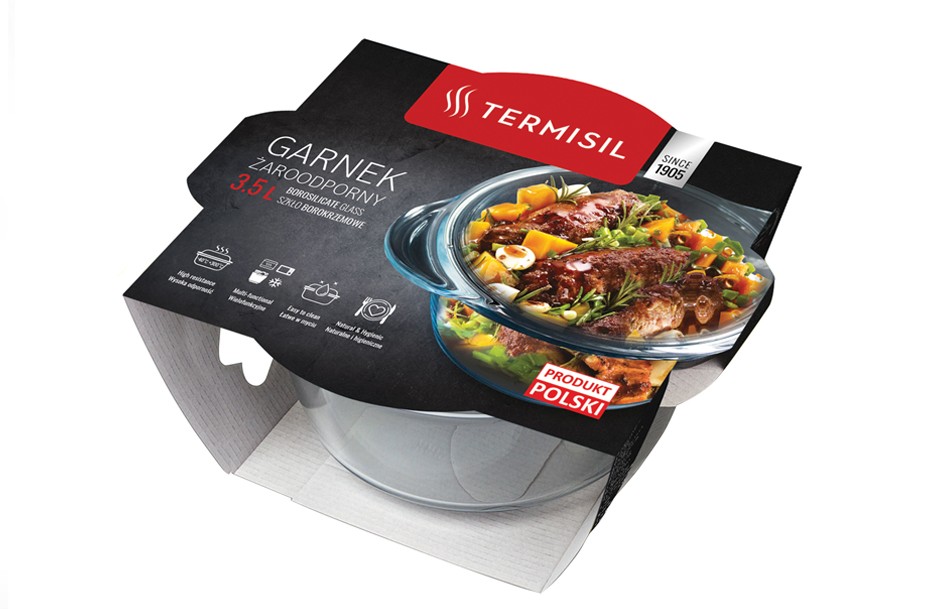 Garnek żaroodporny z pokrywką 3,5l - Termisil