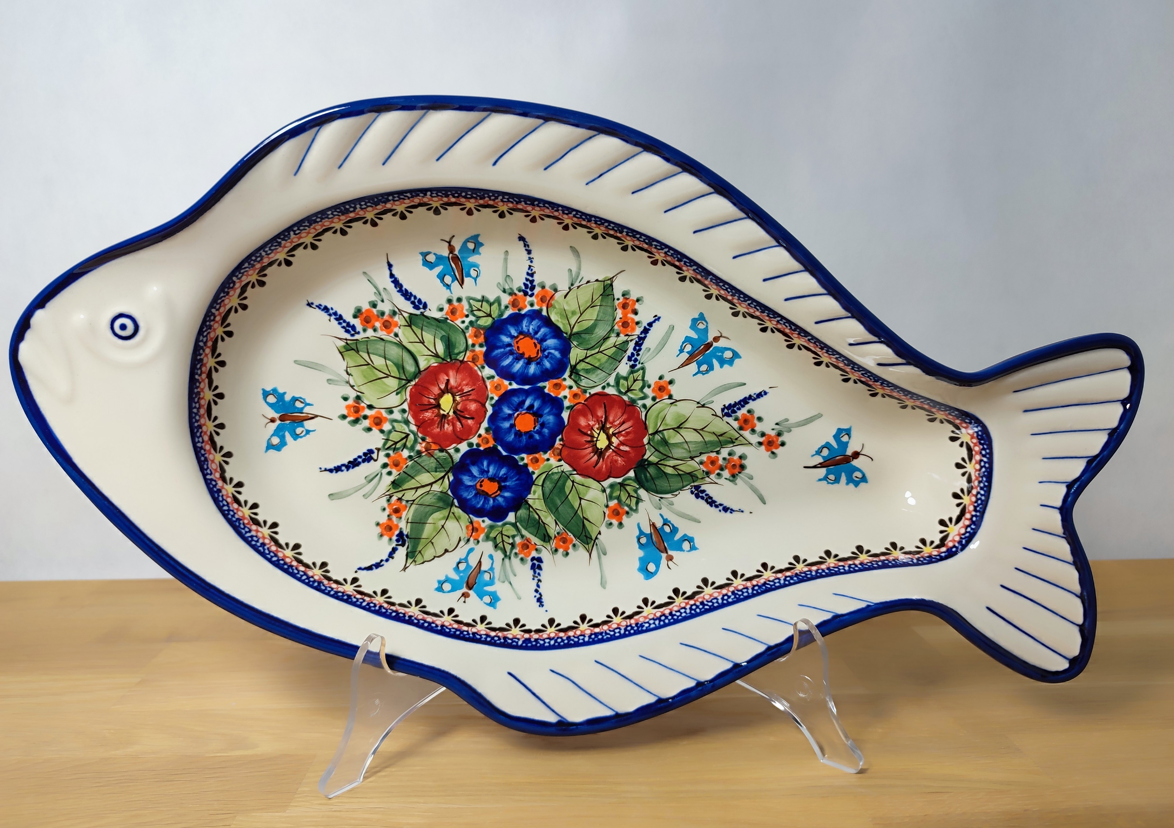 Półmisek ryba 44 cm Bolesławiec GU-1820/149ART