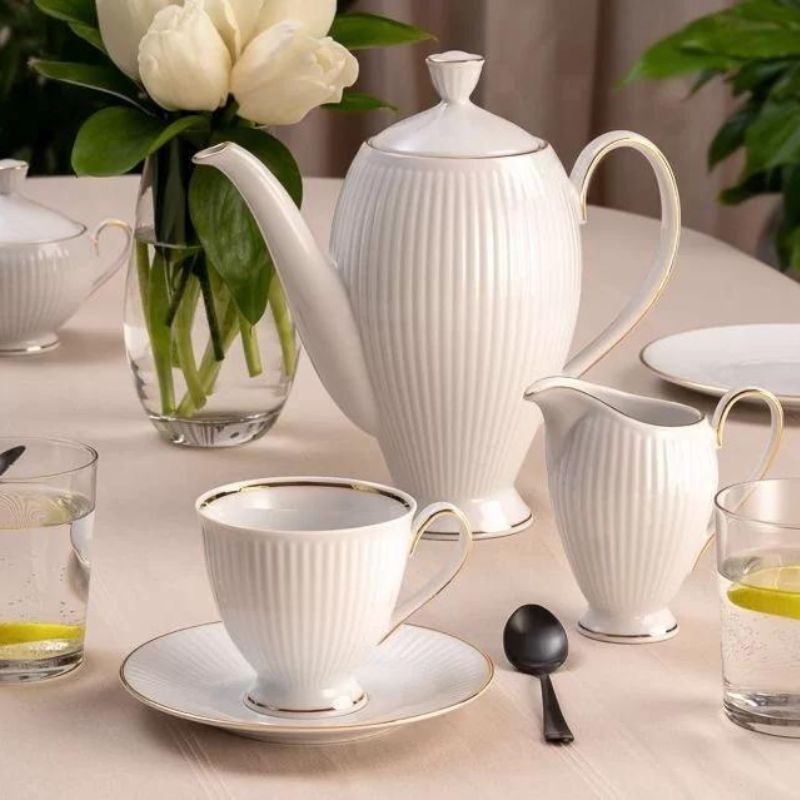 Garnitur do kawy na 12 osób (39el.) Chodzież - Dalia 3612 Złota Linia