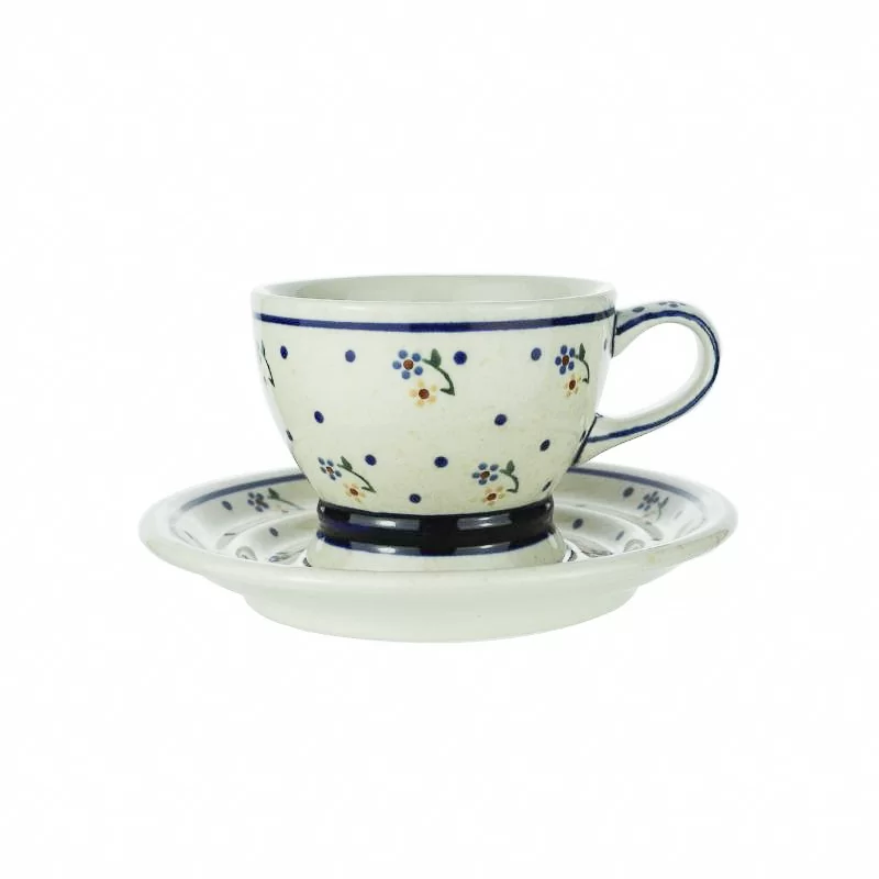 Filiżanka ze spodkiem 250ml/16cm dek. 111 - Bolesławiec