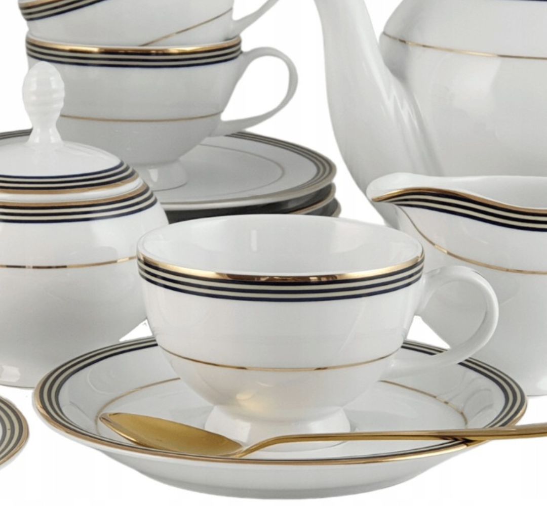 Komplet do herbaty na 6 osób (18 el.) Bogucice - Ofelia Gold