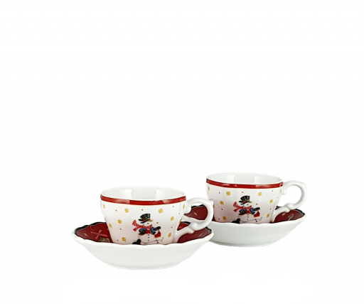 Bogucice Komplet 2 filiżanek ze spodkami Cicha Noc 0986 100 ml