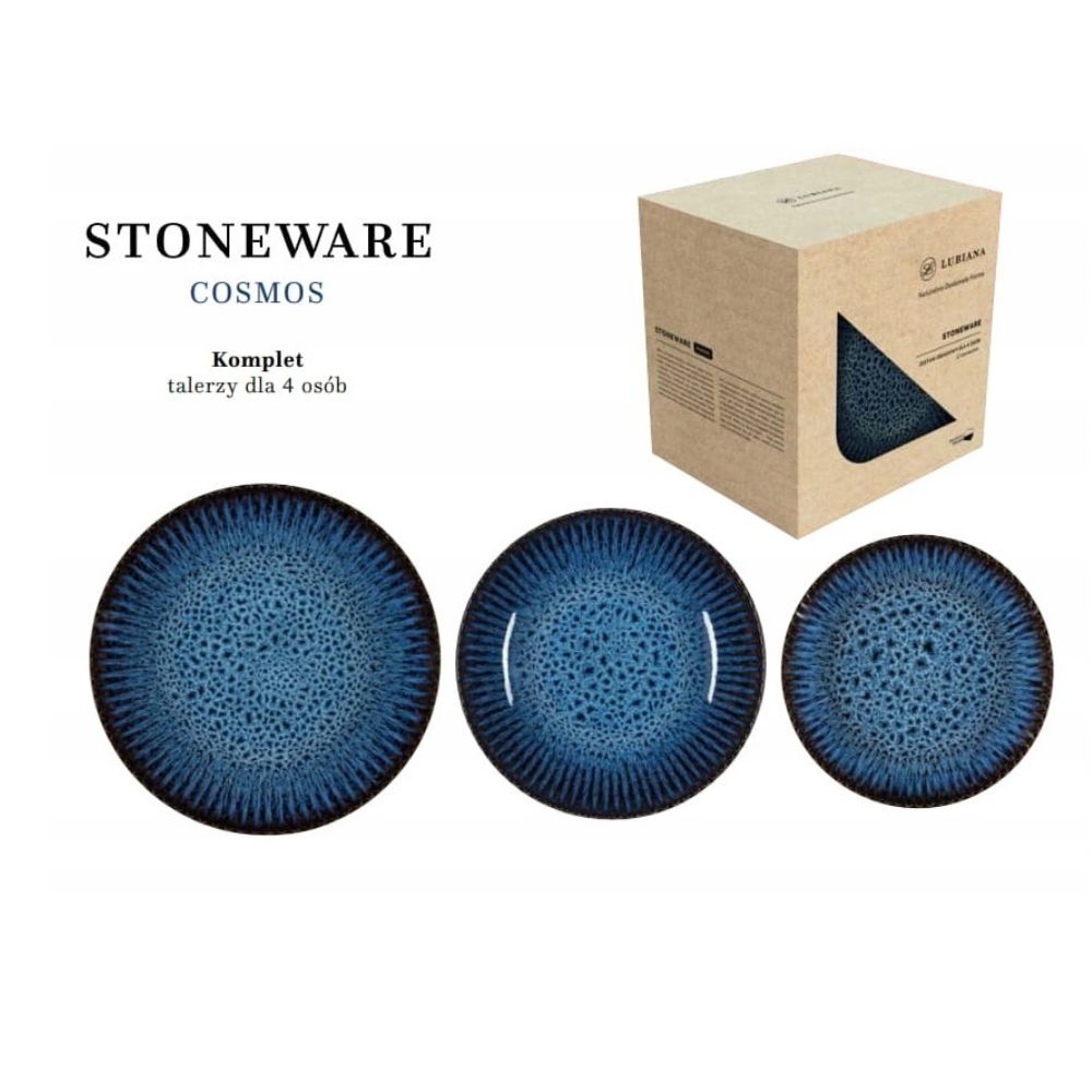 Komplet talerzy dla 4 osób (12 el.) Lubiana - Stoneware Cosmos - obrazek 2