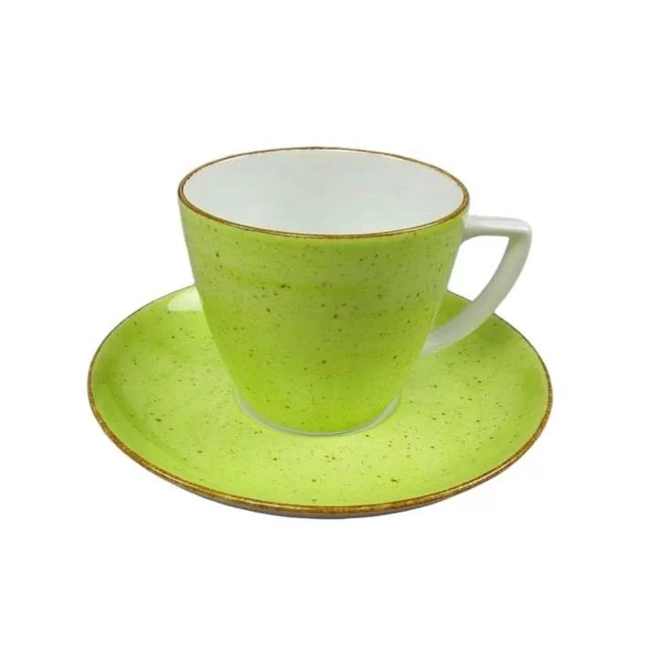 Filiżanka ze spodkiem 350ml/17,5cm ZIELONY 6630V BEATA/DOROTA
