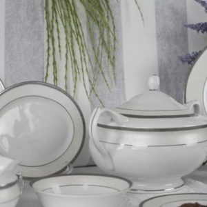 Serwis obiadowy na 6 osób (25el.) Bogucice - Agawa Platin