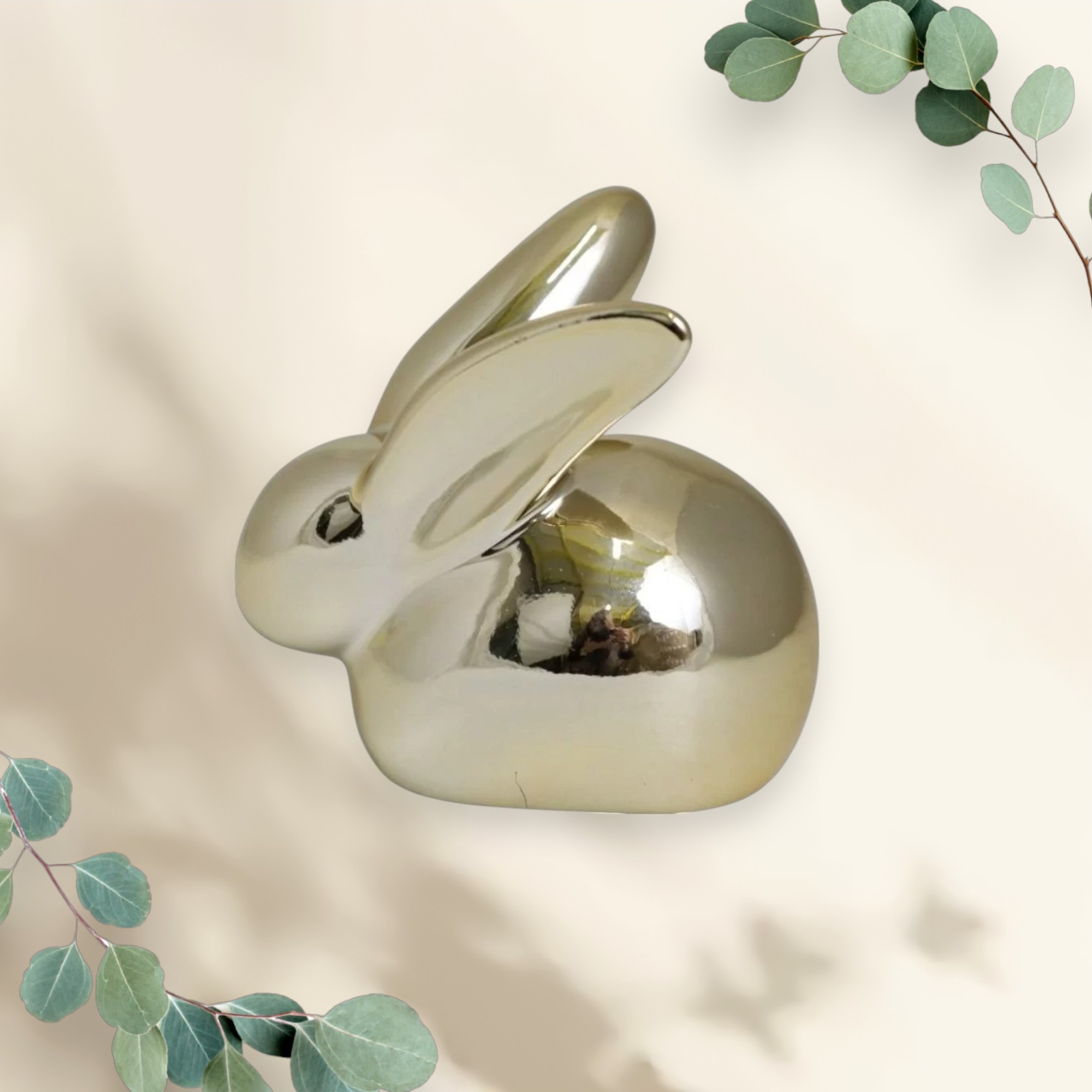Królik ceramiczny złoty 9,5 cm