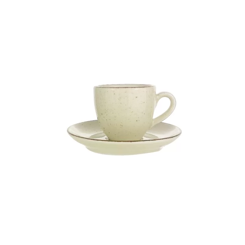 Filiżanka ze spodkiem 80 ml/12 cm Lubiana - Aida ART Kremowy