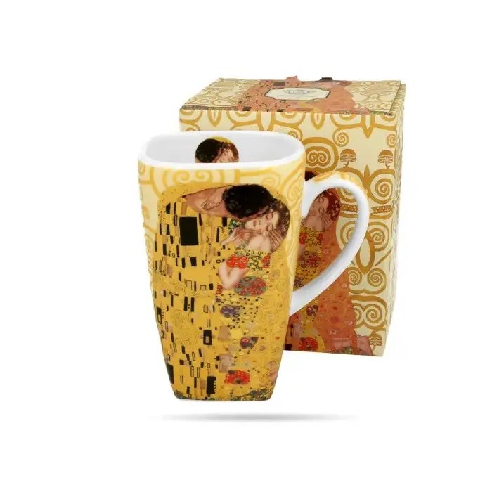 Kubek kwadratowy The Kiss Ecru by Gustav Klimt 630 ml