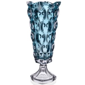Wazon na nodze 40,5cm Bohemia - Samba Aquamarine