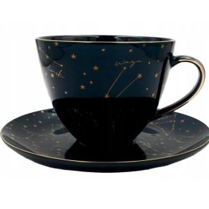 Filiżanka jumbo ze spodkiem 450 ml Bogucice - Zodiak Black
