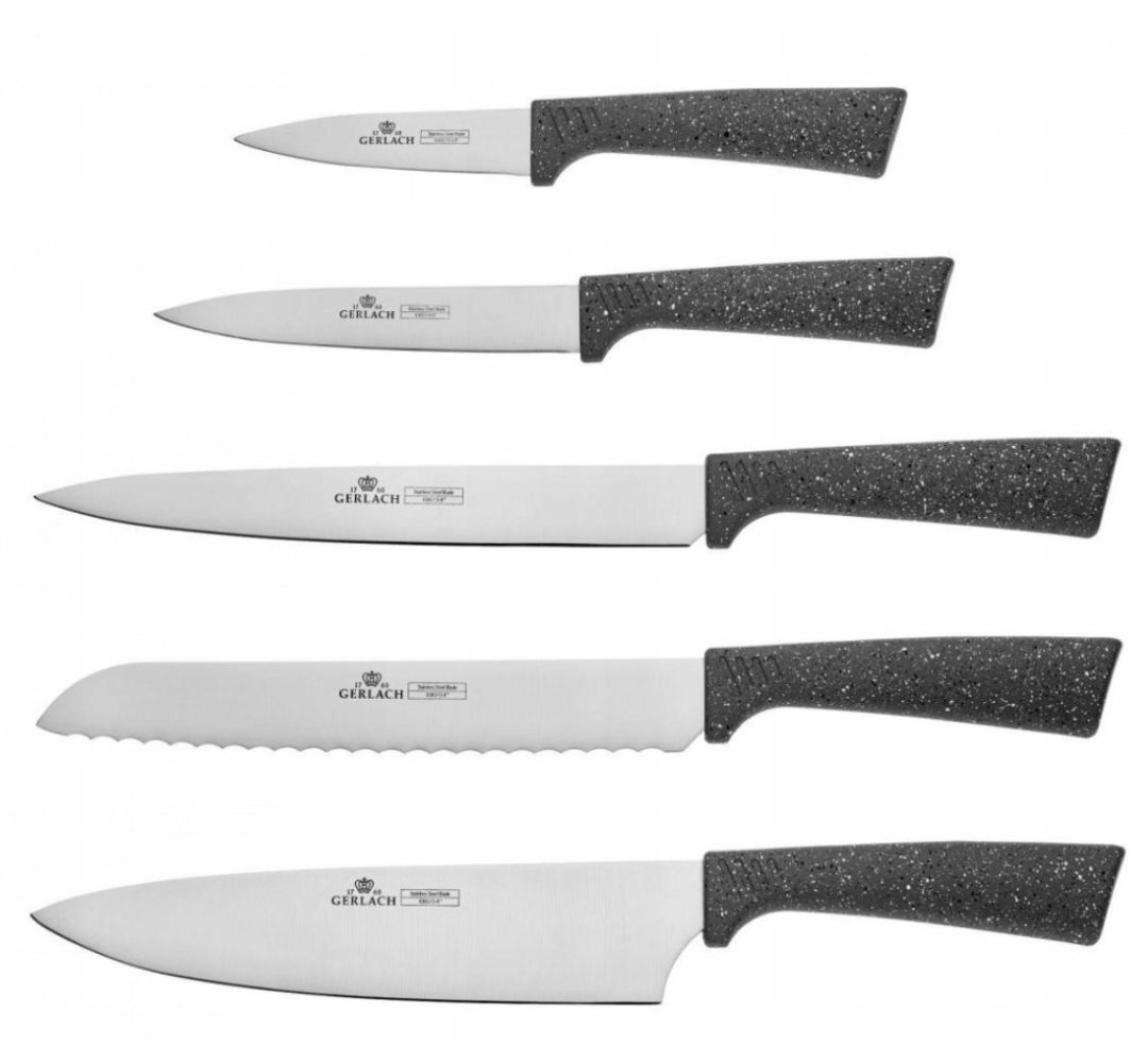 Zestaw noży kuchennych w bloku 5 sztuk Gerlach - Smart Granit - obrazek 3