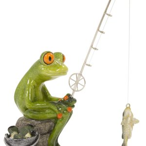 Figurka Żaba Wędkarz 18 cm